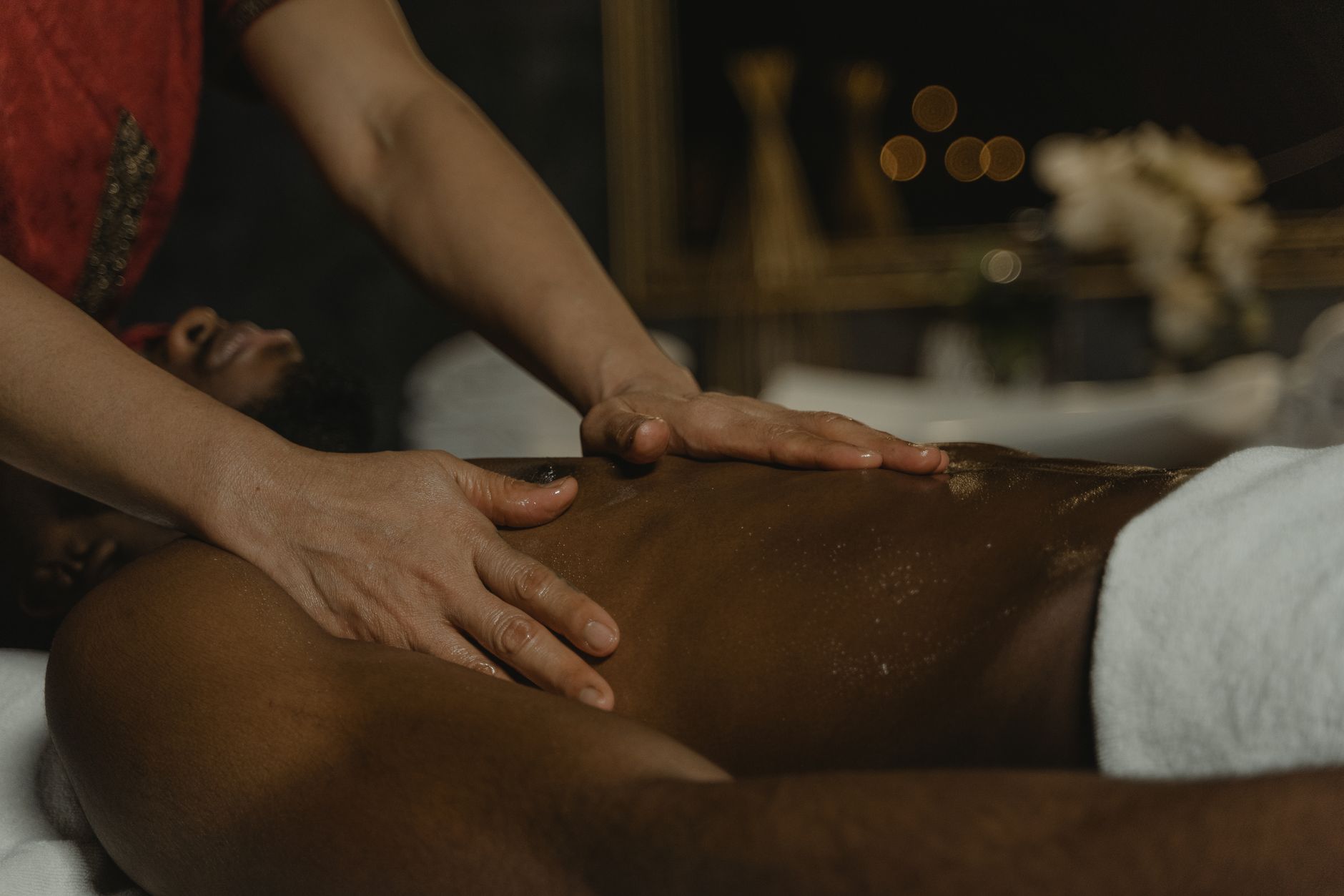 Hands providing therapeutic massage