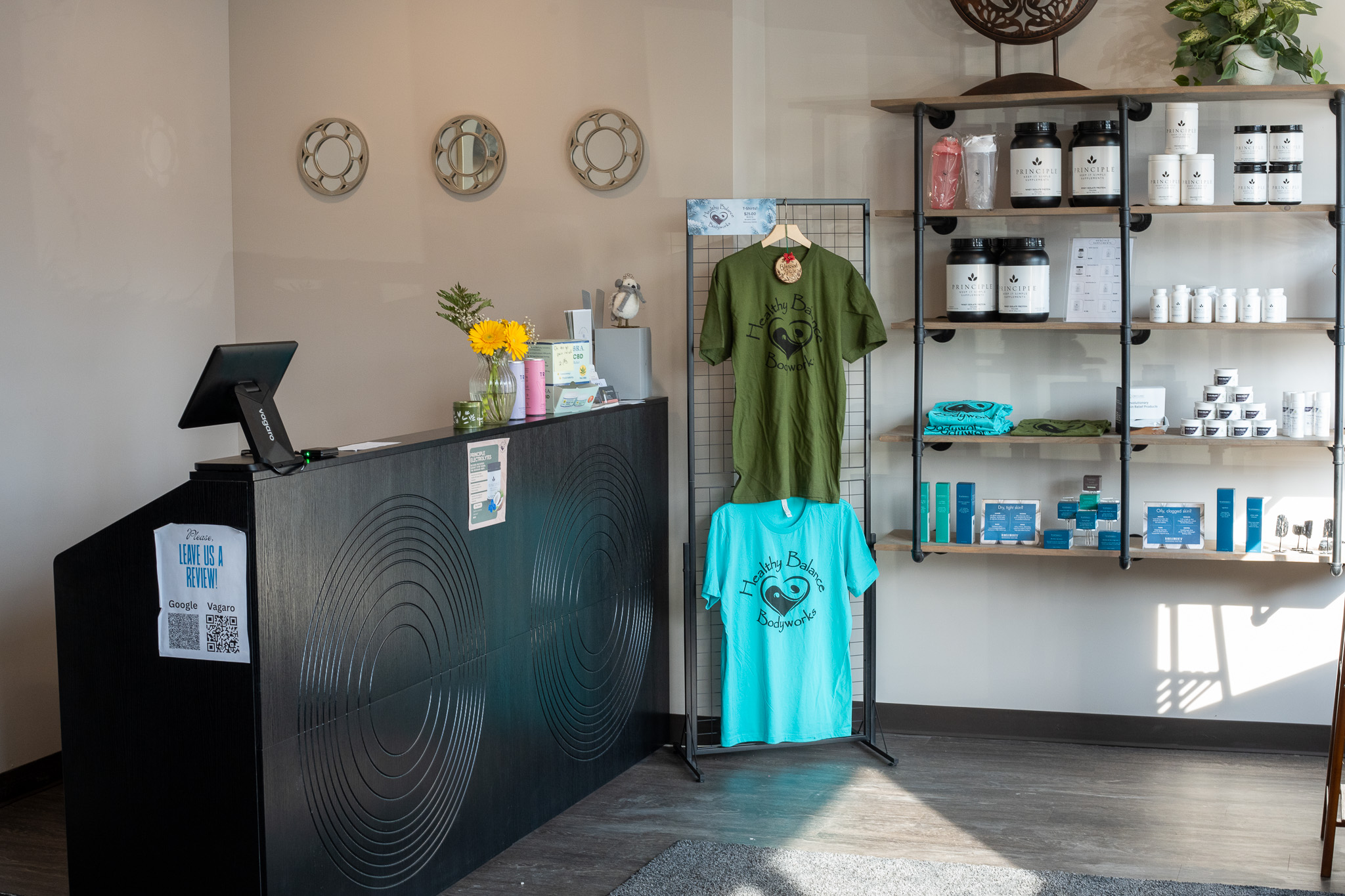 Calm treatment space at Healthy Balance Bodyworks